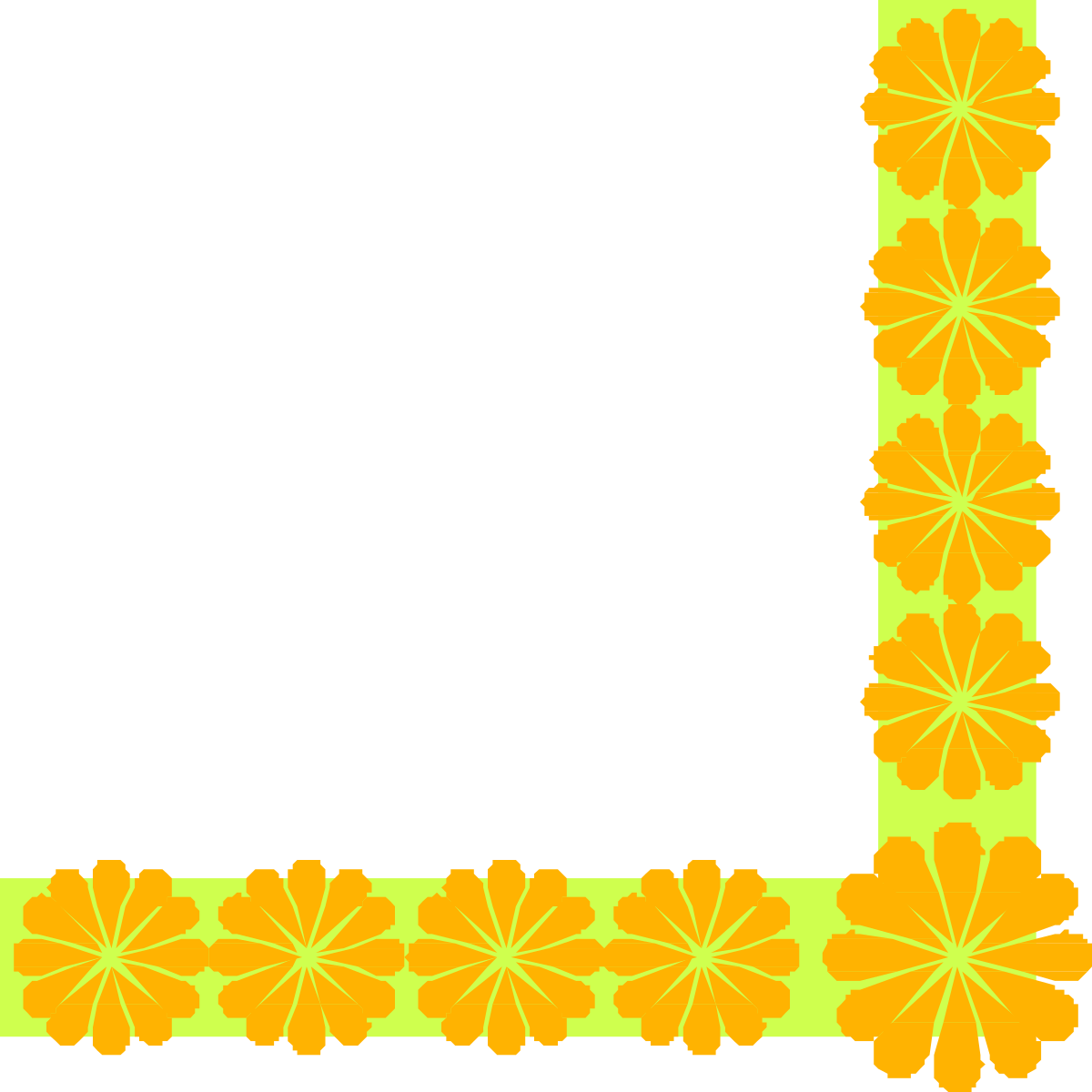 Flower Borders and Corners Clipart - Elegant Square Frame with Floral Design