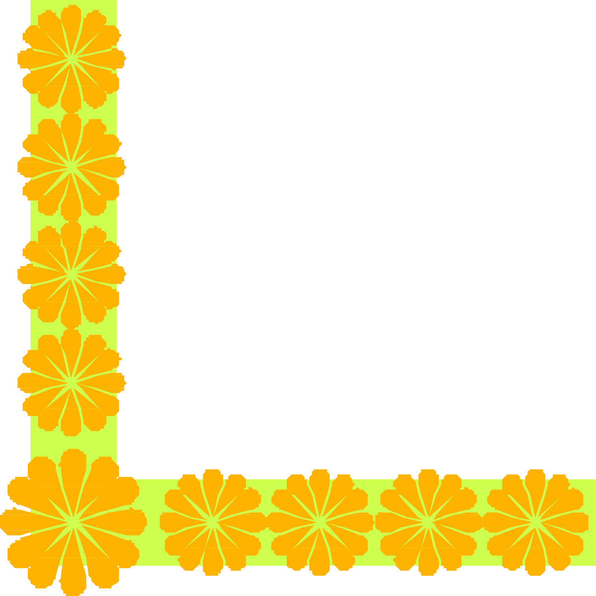 Floral Square Frame Clipart - Elegantly Designed Borders and Corners