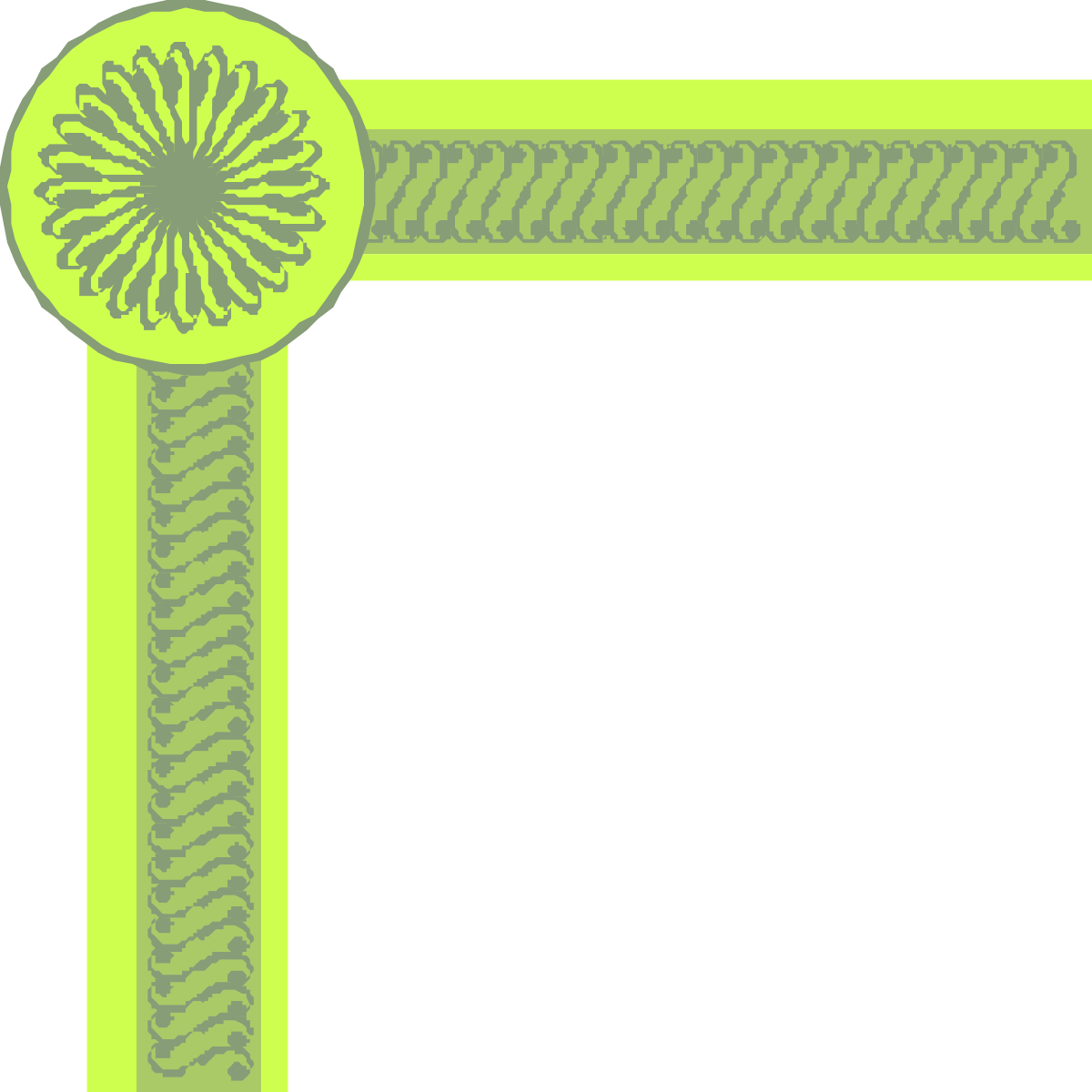 Green Flower Frame Clipart - Elegant Borders and Corners Design