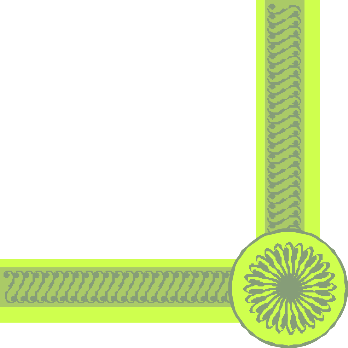 Green Flower Frame Clipart - Elegant Borders & Corners Design