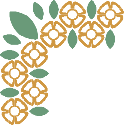 Green and Brown Flower Clipart with Leaves - Decorative Borders and Corners