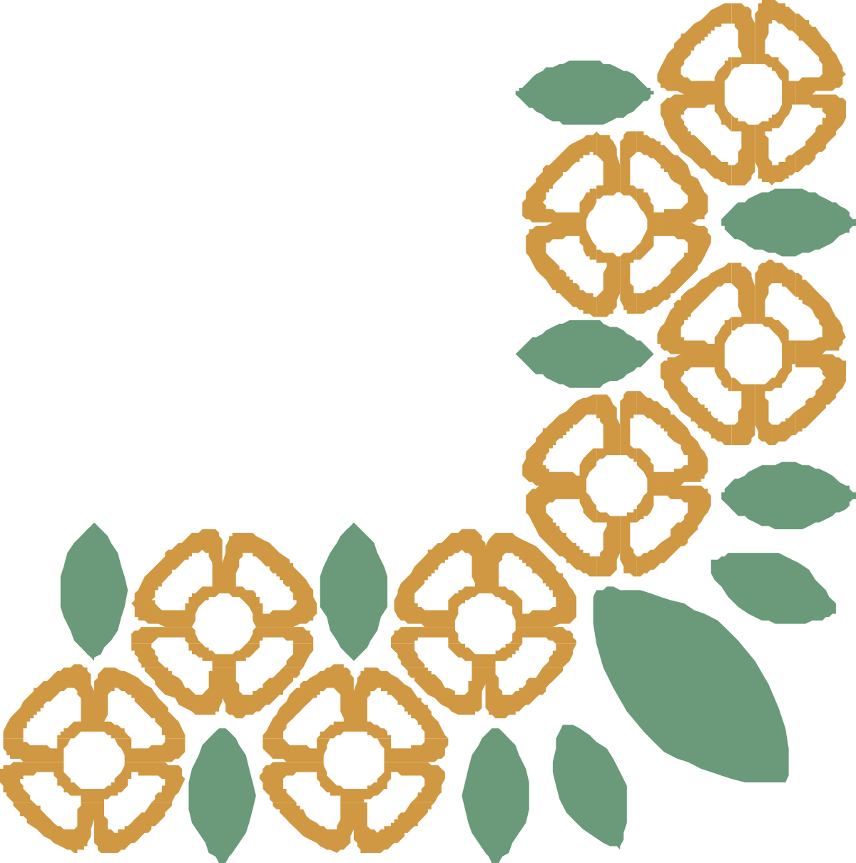 Green and Brown Leaf Wreath Clipart - Decorative Borders and Corners