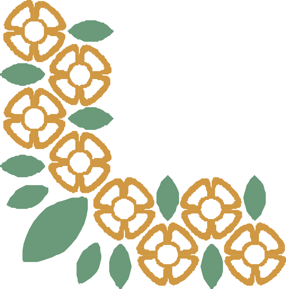 Green and Brown Wreath Clipart with Leaves - Decorative Borders and Corners