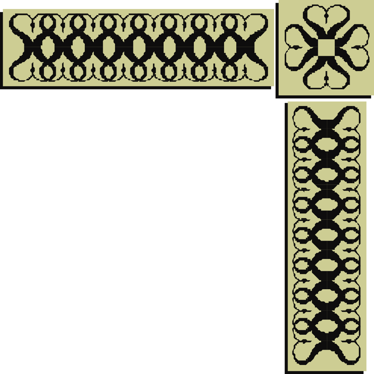Square Border Clipart: Elegant Black and White Pattern Design