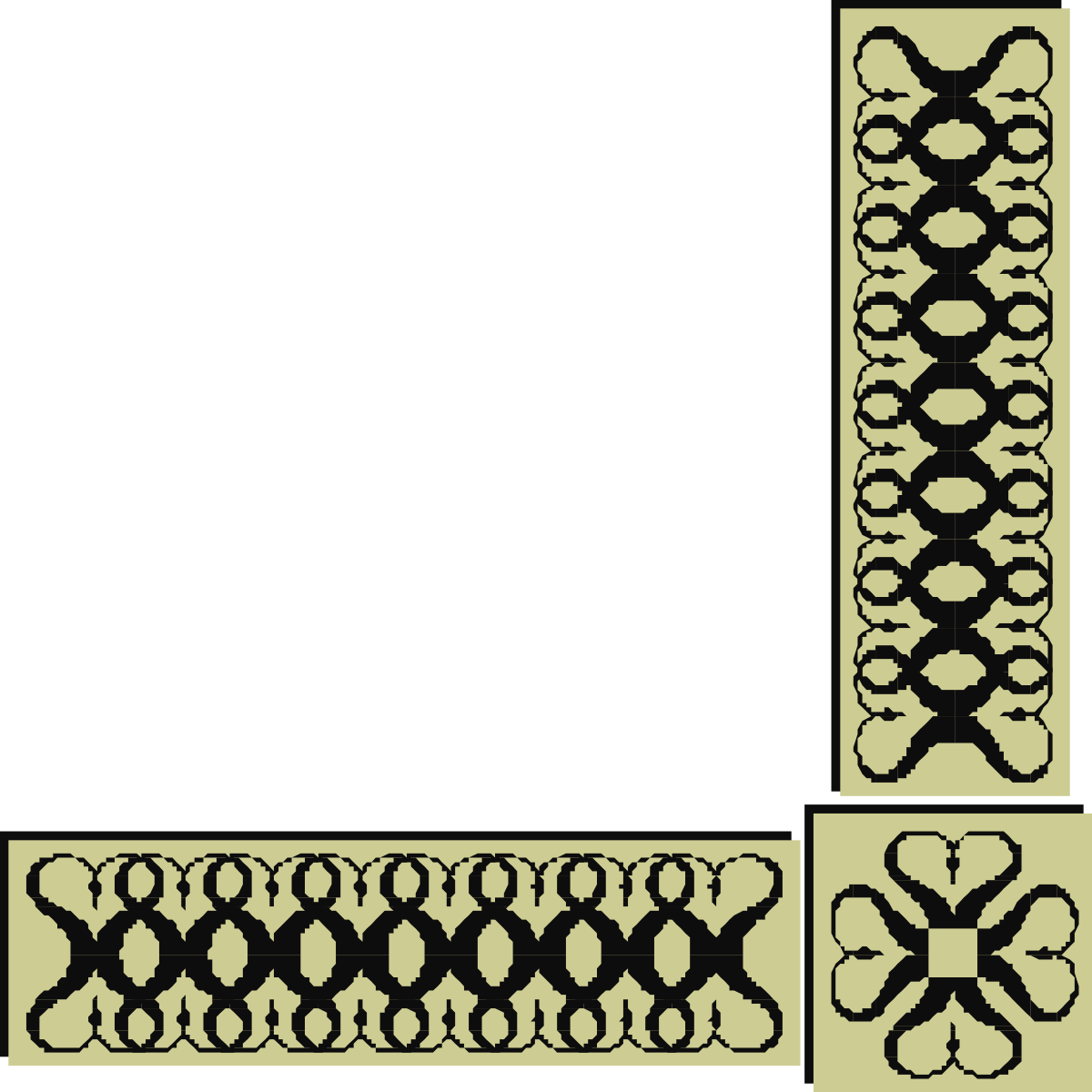 Black and White Square Borders and Corners Clipart