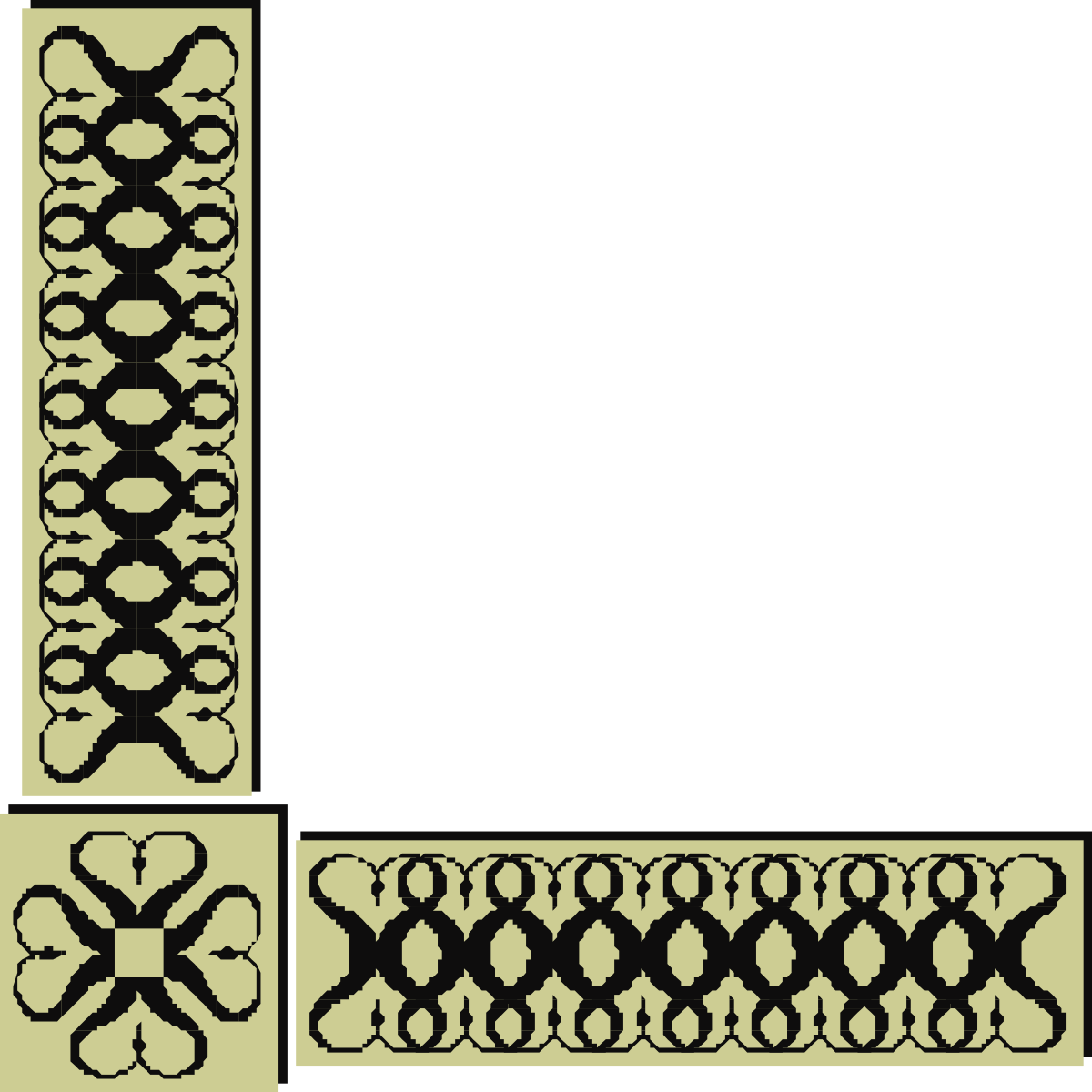 Elegant Black and White Square Borders and Corners Clipart