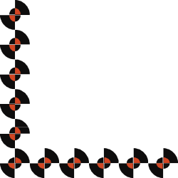 Black and White Frame with Red Circles - Elegant Clipart Design
