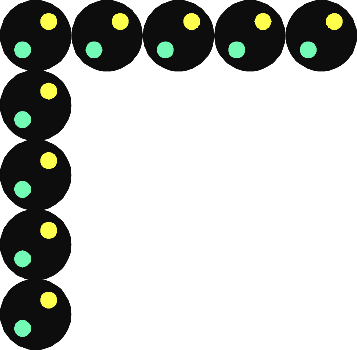 a black background with yellow and green circles clip art png transparent Borders and Corners Clipart with Yellow and Green Circles on Black Background