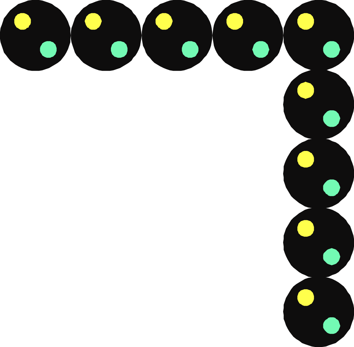 a black background with yellow and green circles clip art png transparent Stylish Borders and Corners Clipart with Yellow and Green Circles on Black Background