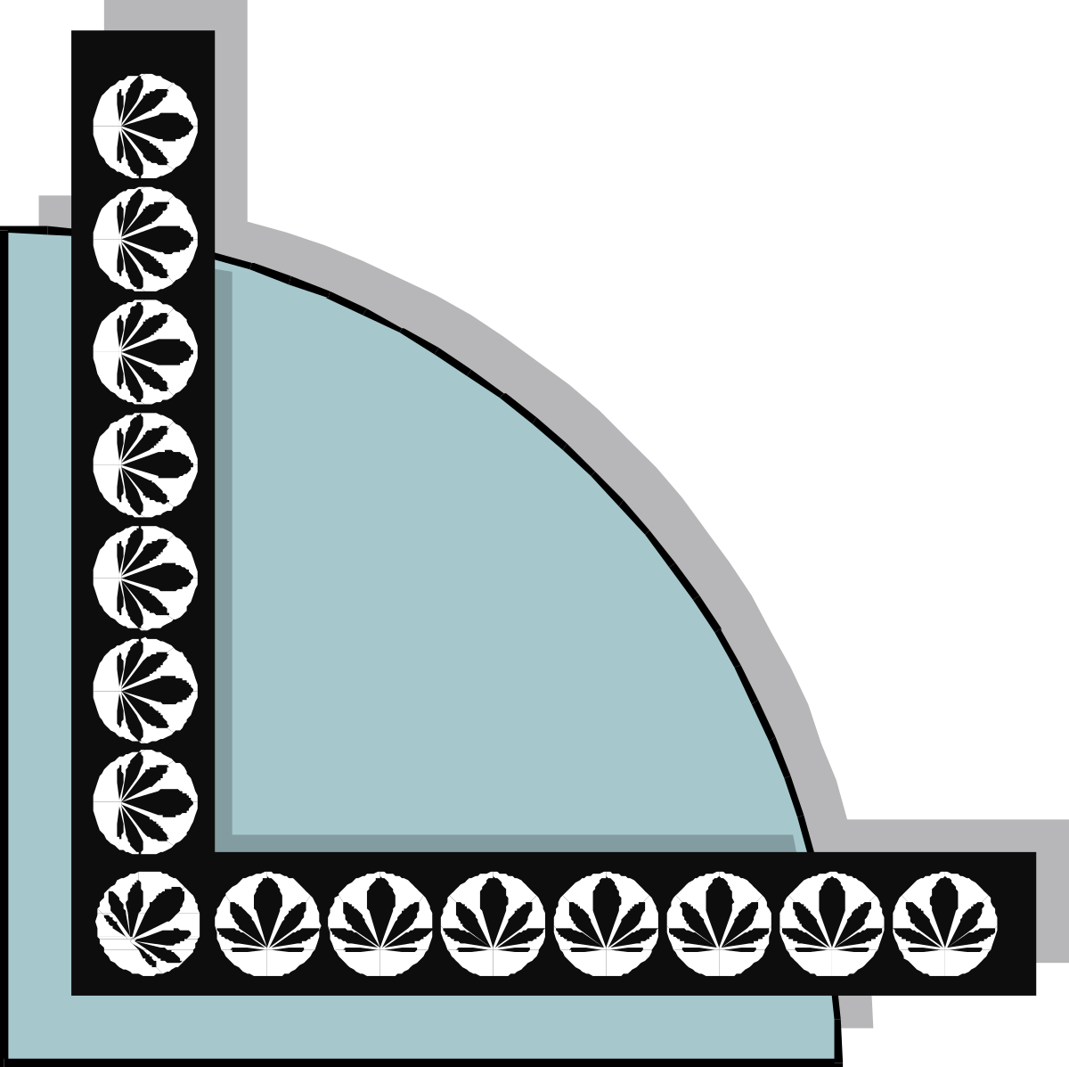 a black and white image of a corner clip art png transparent Elegant Black and White Corner Clipart Design