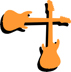 Guitar Clipart and Stand - Creative Borders and Corners Design
