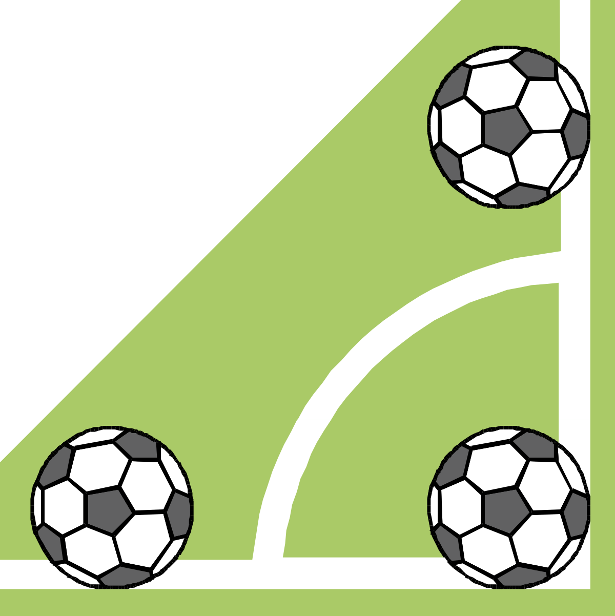 Soccer Ball Clipart: Dynamic Borders and Corners for Creative Designs