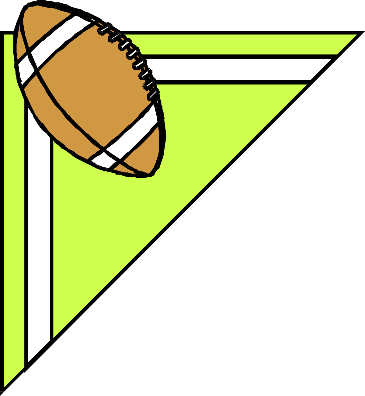 Football Ball on Green Triangle Clipart - Dynamic Borders & Corners