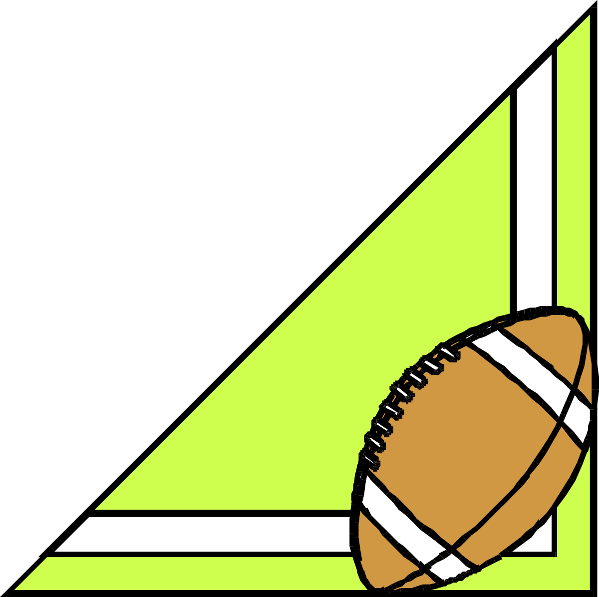 Football Ball Clipart on Green Background - Borders and Corners Design