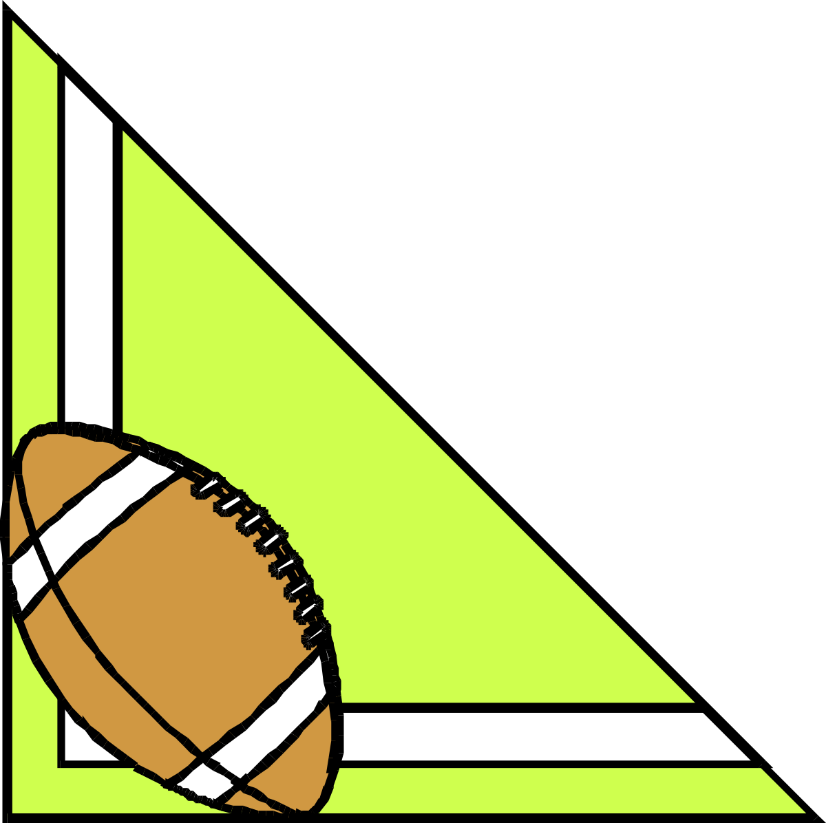 Football Ball Clipart on Green Background - Vibrant Borders & Corners