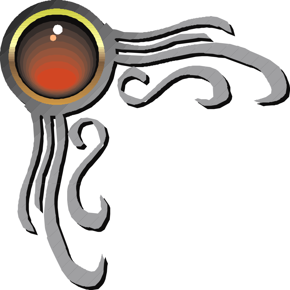 a black and white image of a red eye clip art png transparent Red Eye Clipart - Striking Black and White Borders and Corners
