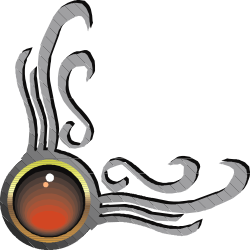 Red Eye Clipart - Striking Black and White Borders & Corners Design