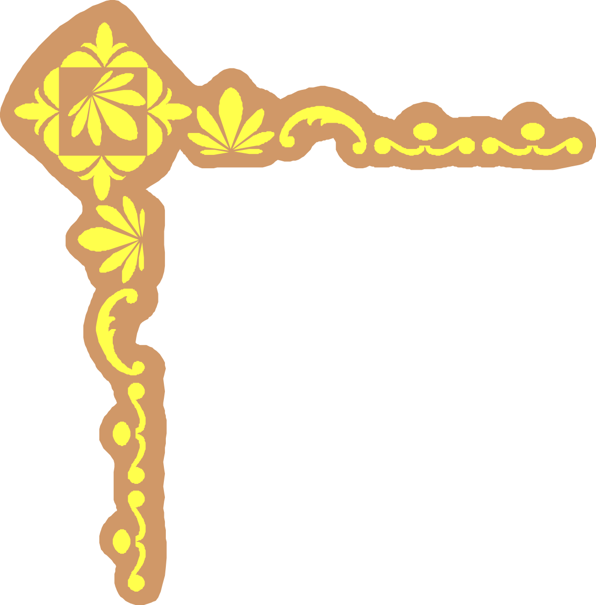 Flower Pattern Yellow Frame Clipart for Creative Designs