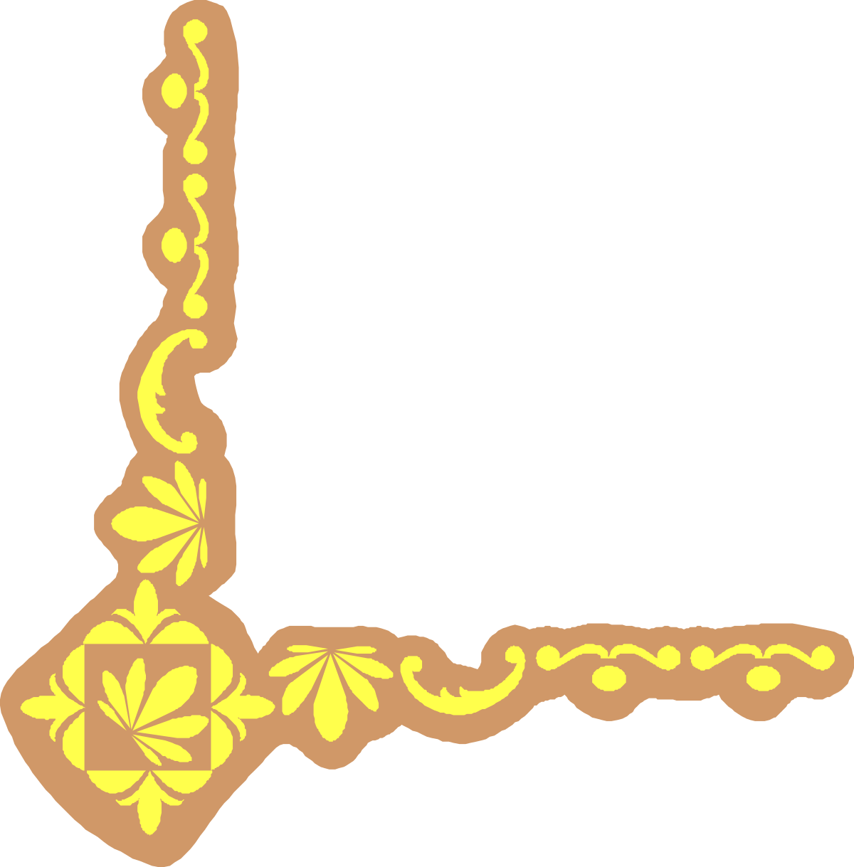 Yellow and Brown Flower Border Clipart - Elegant Floral Corners and Edges