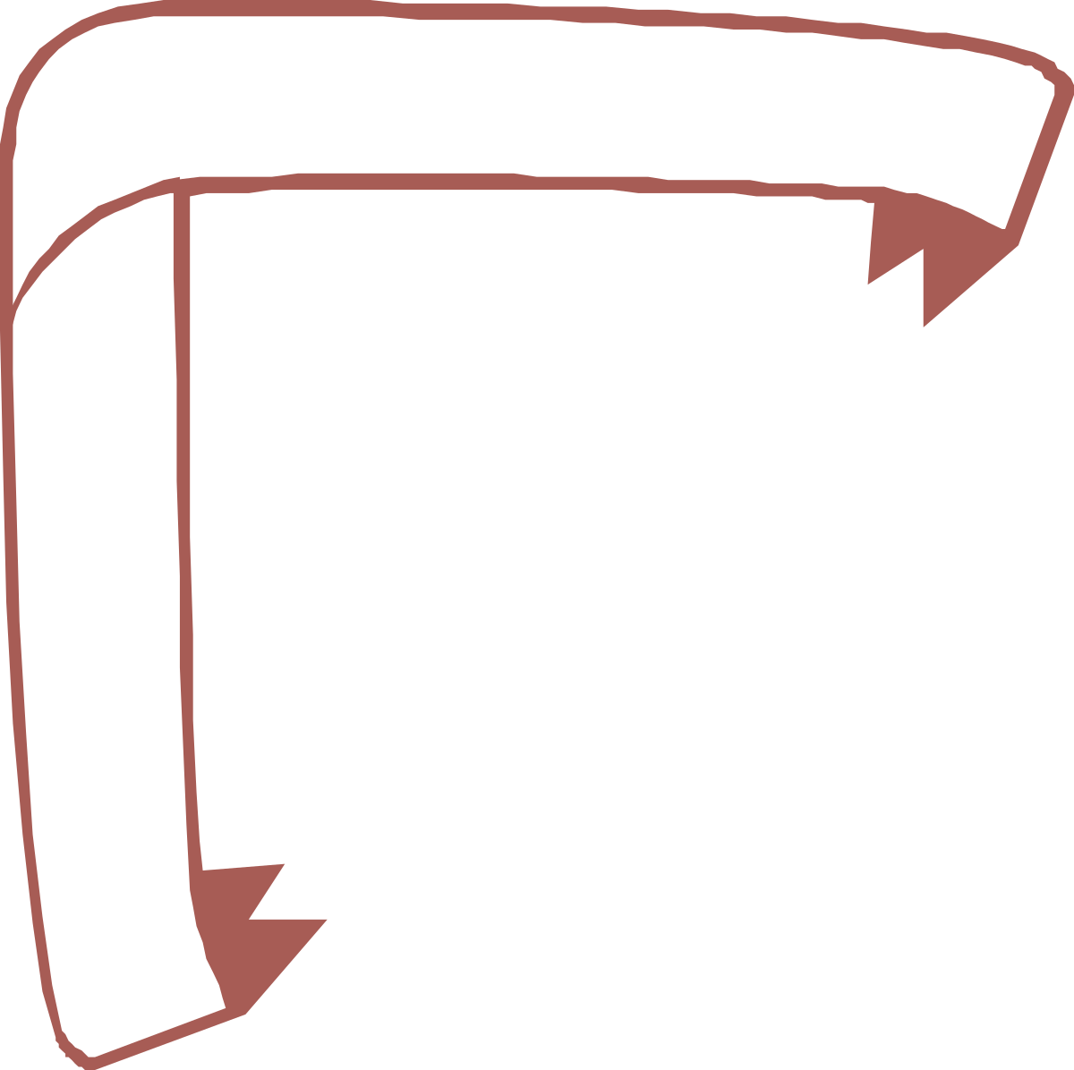 White Arrow Pointing Up to the Left - Decorative Borders and Corners Clipart