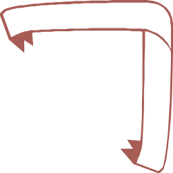 White Arrow Pointing Up to the Left - Clipart with Borders and Corners