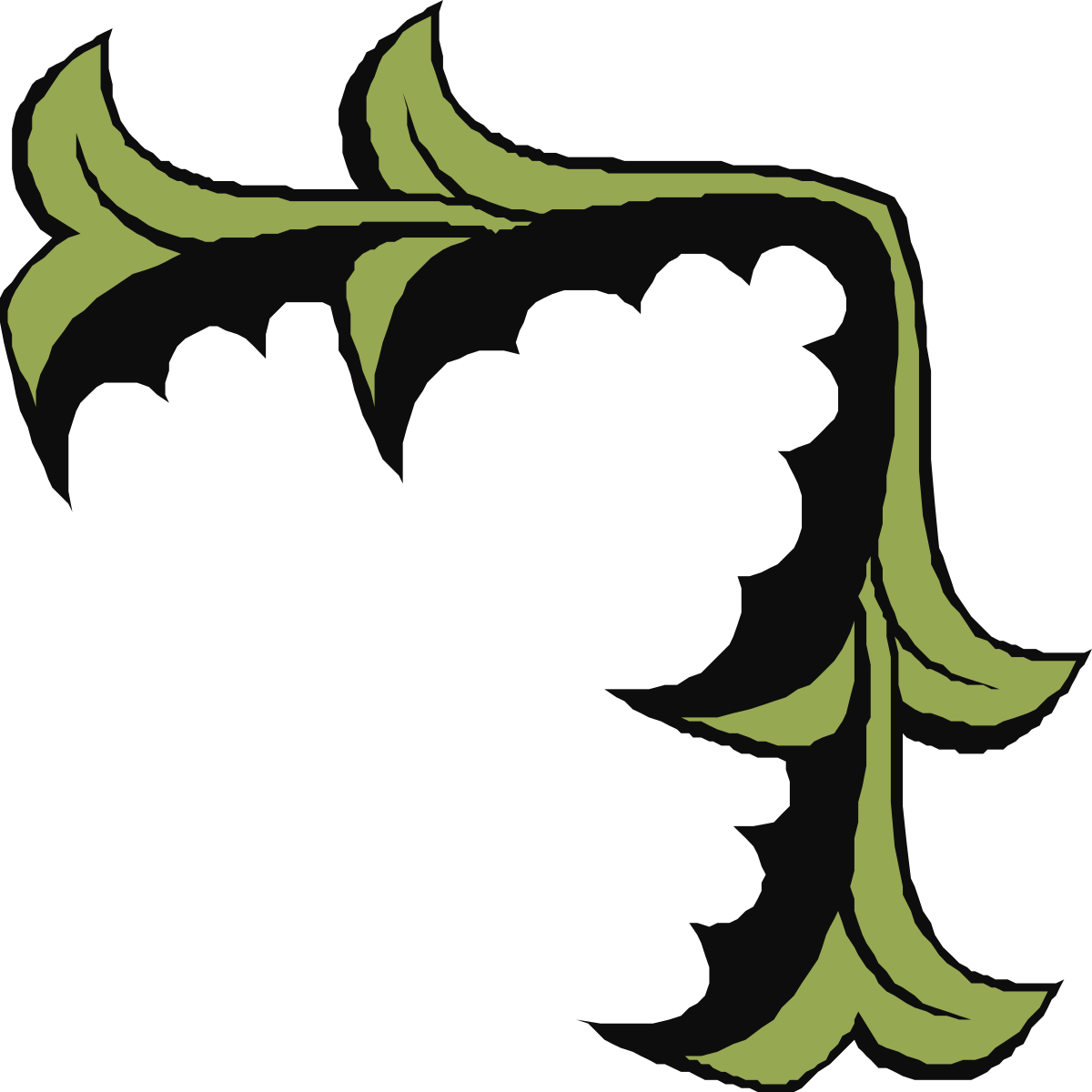 Black and Green Silhouette of a Woman - Elegant Borders and Corners Clipart