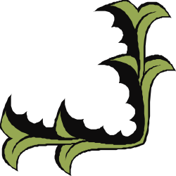 Plant Silhouette Clipart - Black and Green Borders and Corners Design