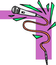 Microphone Clipart with Cord - Ideal Borders and Corners Design