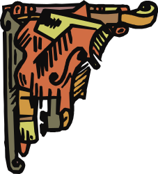 Cow with Long Horn Clipart - Creative Borders and Corners Design