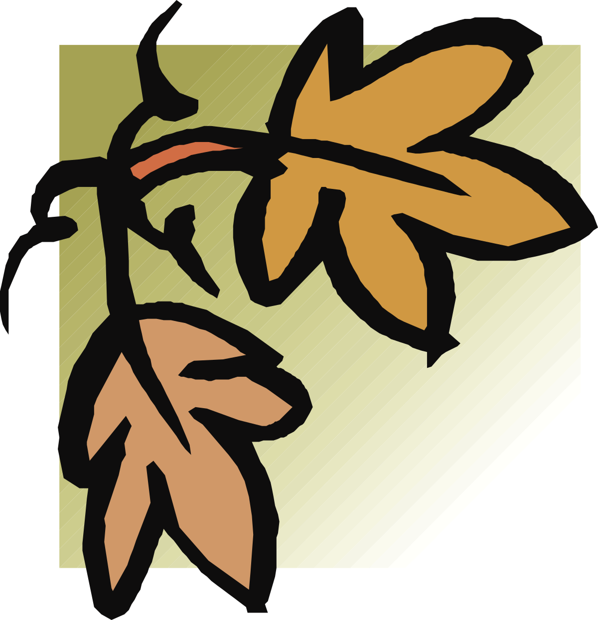 Branch with Leaves Clipart - Elegant Borders and Corners Design