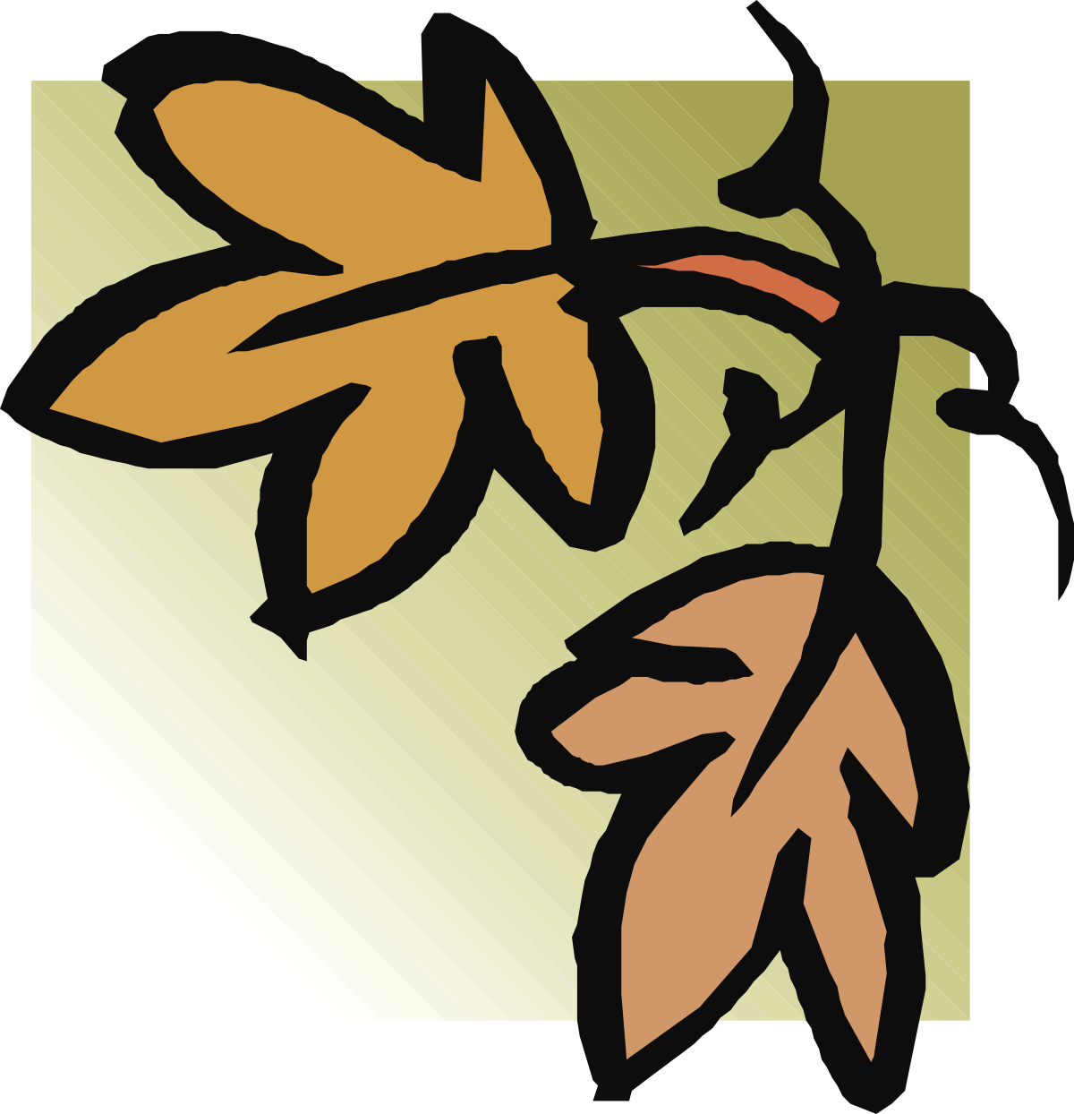 Branch with Leaves Clipart - Decorative Borders and Corners