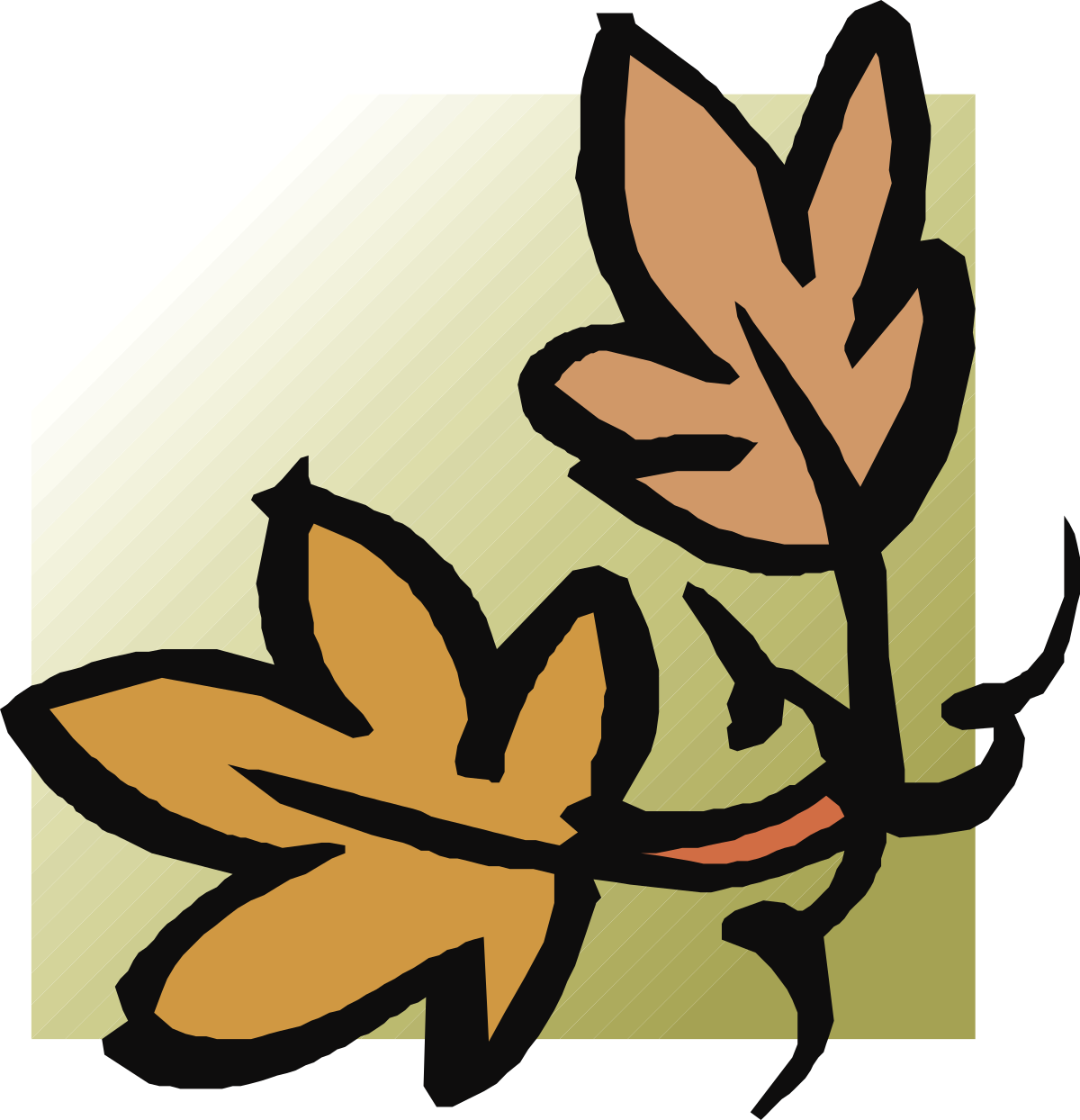 Leaf Clipart with Green Background - Elegant Borders and Corners