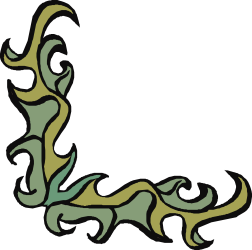 Swirl Pattern Clipart: Green and Yellow Borders & Corners