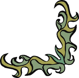 Abstract Green and Yellow Borders and Corners Clipart Design