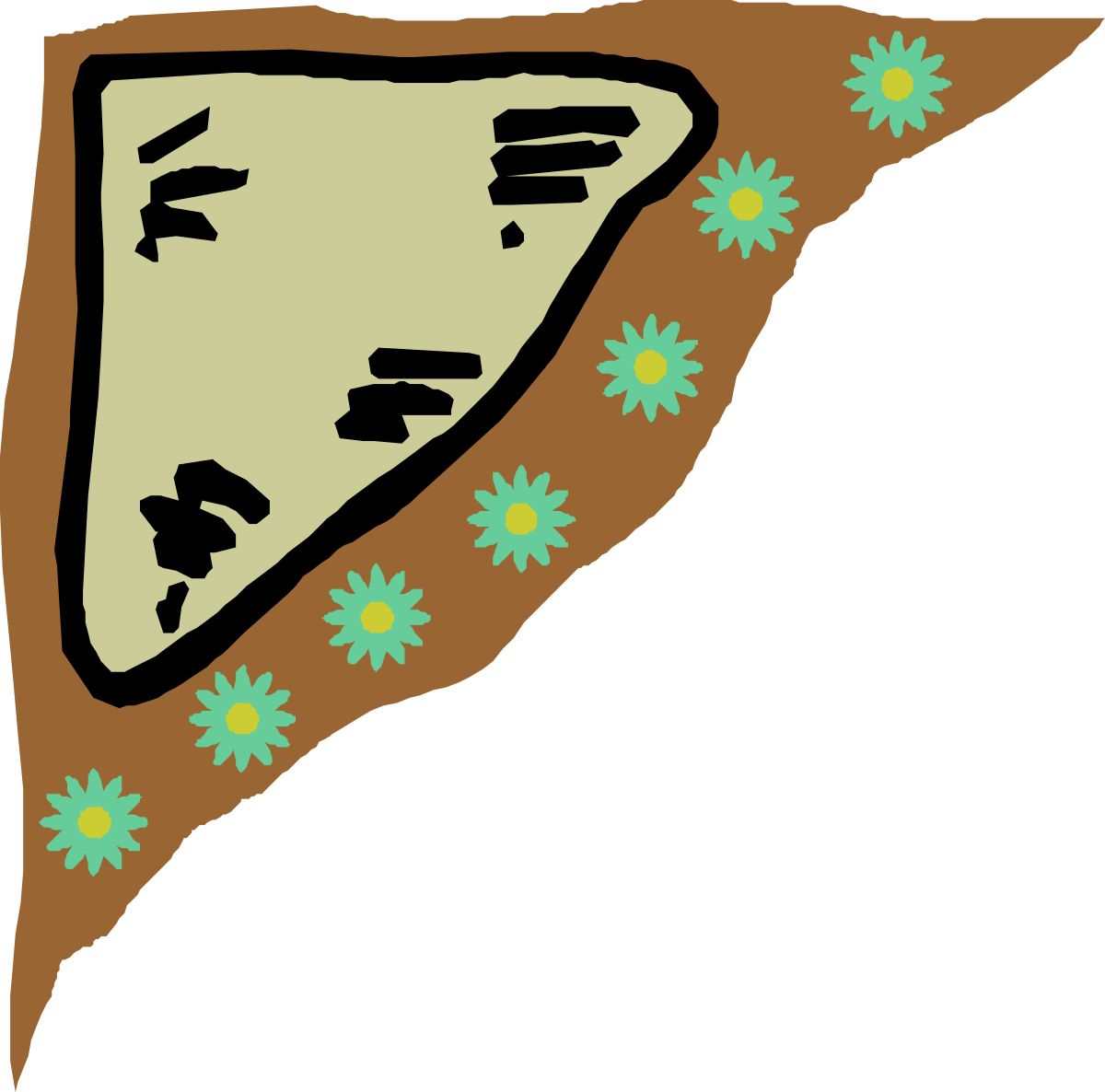 Pizza Slice with Flowers Clipart - Borders and Corners Design