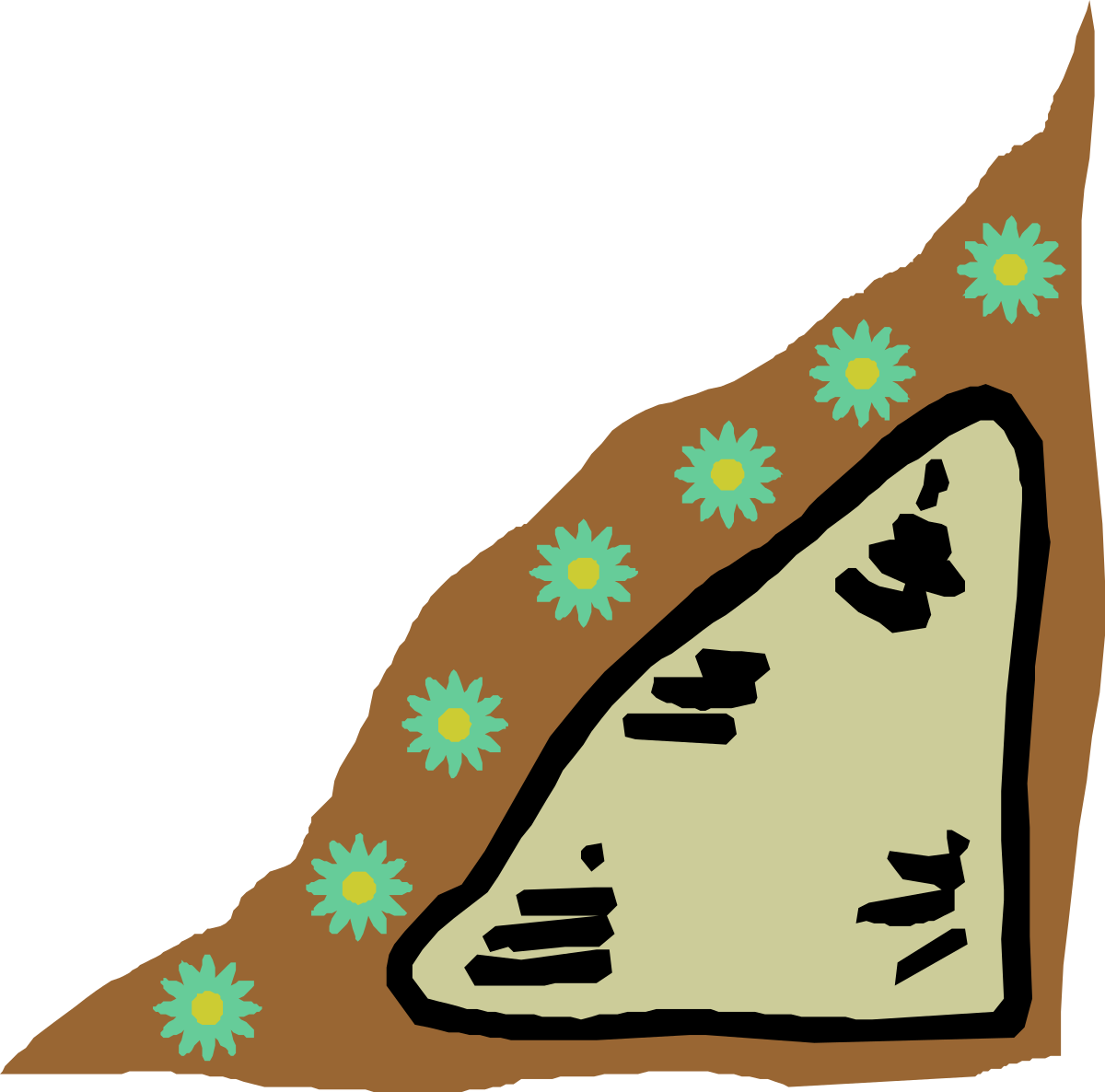 Pizza Slice with Flowers Clipart - Decorative Borders and Corners