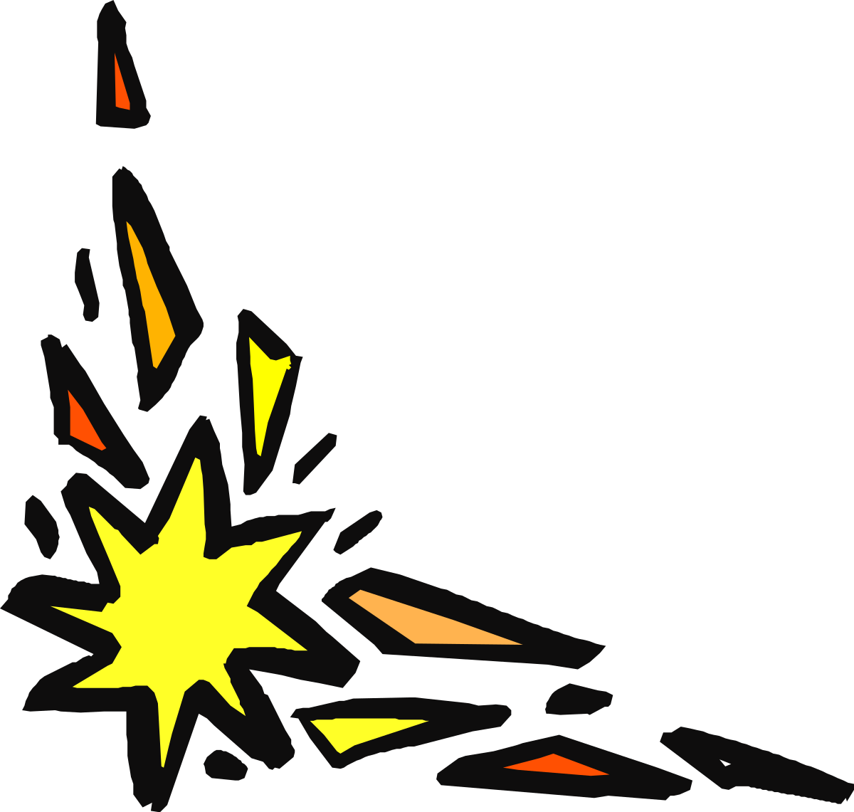 Falling Yellow Star Clipart: Borders and Corners Design