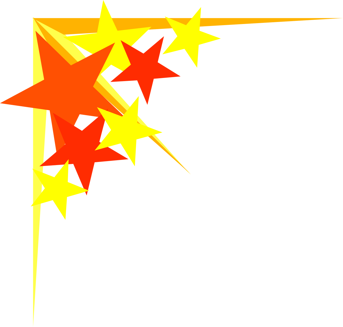 Yellow Star Clipart with Black Background - Borders and Corners Design