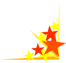 Vibrant Red and Yellow Star with Black Background Clipart - Borders and Corners