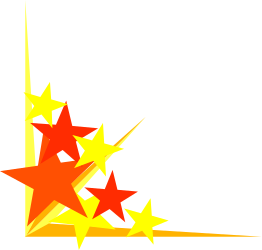 Red and Yellow Star Clipart on Black Background - Perfect for Borders and Corners