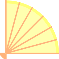Vibrant Yellow Background Fan Clipart with Decorative Borders and Corners