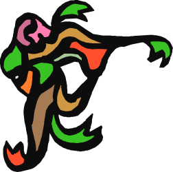 Dancing Woman in Colorful Dress Clipart - Borders & Corners Collection