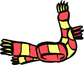 Vibrant Red and Yellow Hand Clipart with Bold Black Background