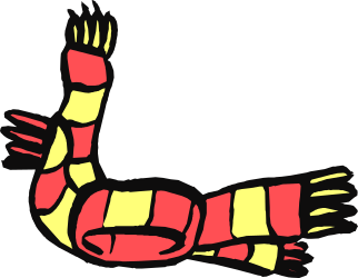 Red and Yellow Hand Clipart with Black Background - Borders and Corners
