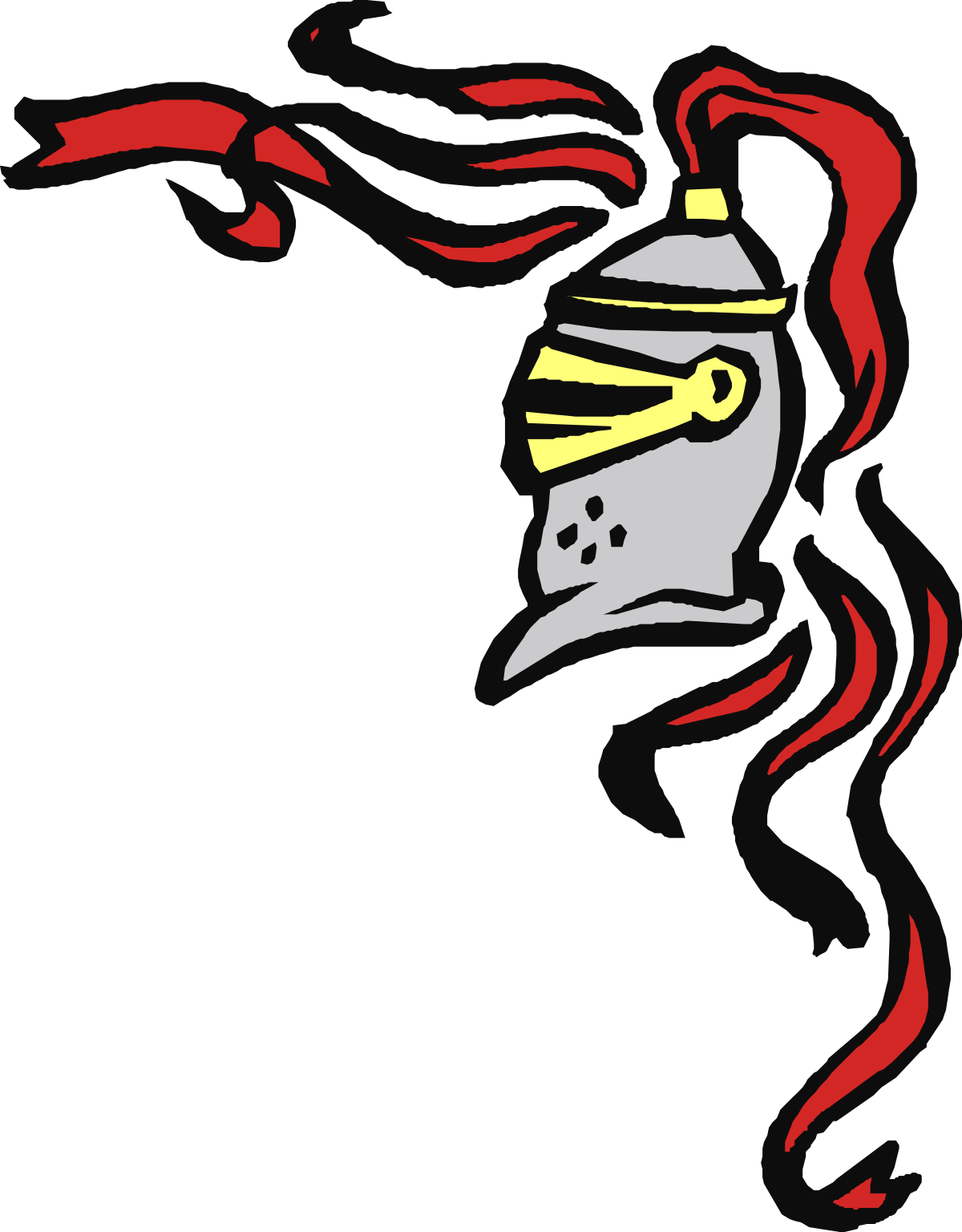 Black and Red Mask Clipart with Elegant Ribbon Borders