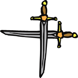 Yellow Cross Clipart with Decorative Borders and Corners