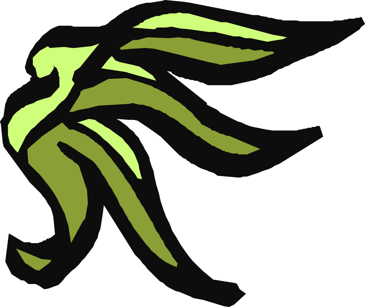 Green and Black Dragon Clipart: Intricate Borders and Corners