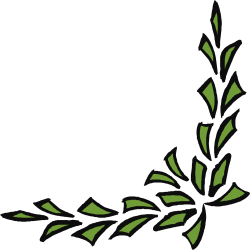 Green Leaf Clipart on Black Background - Elegant Borders and Corners Design