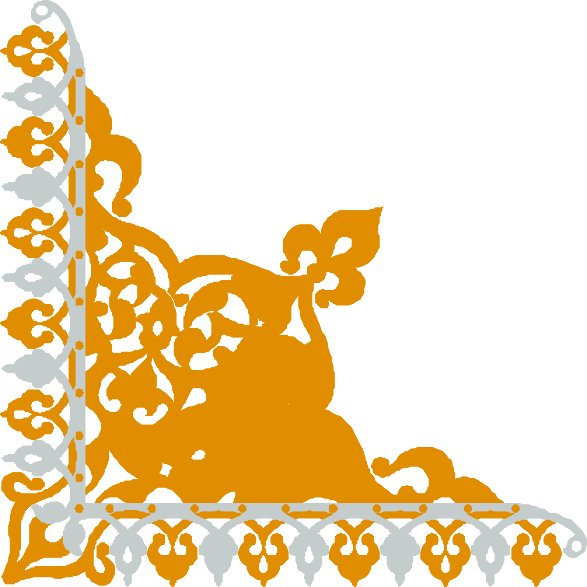 Dog Clipart with Yellow and White Borders and Corners