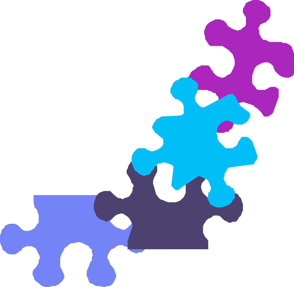 Puzzle Piece Clipart: Four Missing Corners and Borders Design